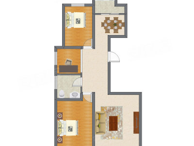 3室2厅 98.83平米