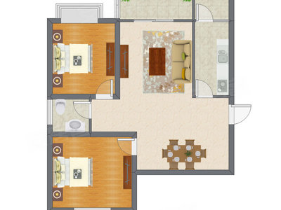 2室2厅 96.55平米