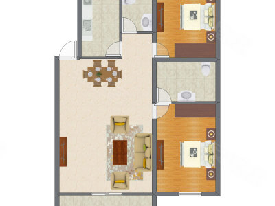 2室2厅 115.71平米户型图