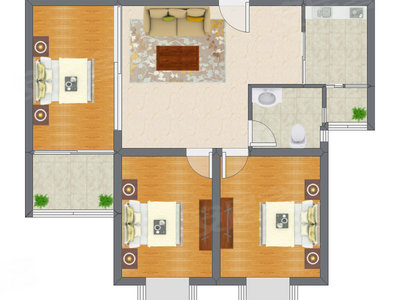 3室1厅 95.67平米