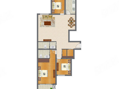 3室2厅 95.59平米