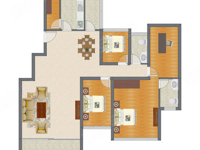 3室2厅 161.60平米