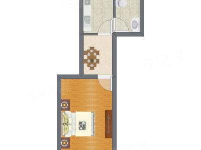 1室1厅 31.44平米