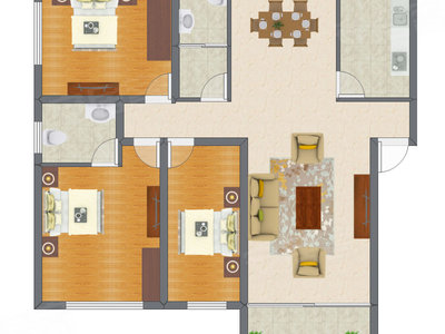 3室1厅 99.39平米