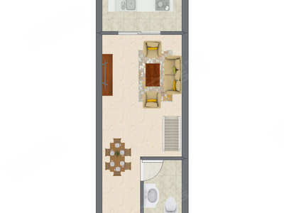 2室2厅 38.52平米
