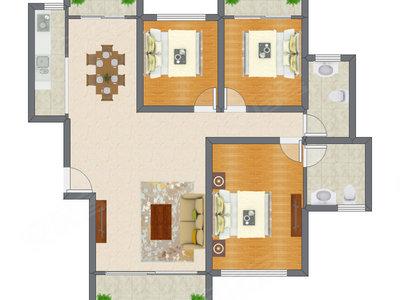 3室2厅 145.74平米