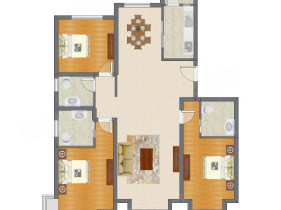 3室2厅 148.18平米