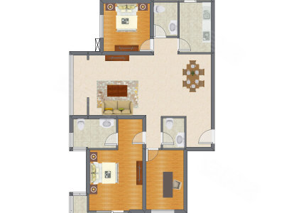 3室2厅 148.40平米