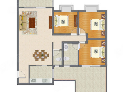 3室2厅 115.50平米