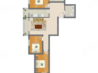 3室1厅 118.54平米