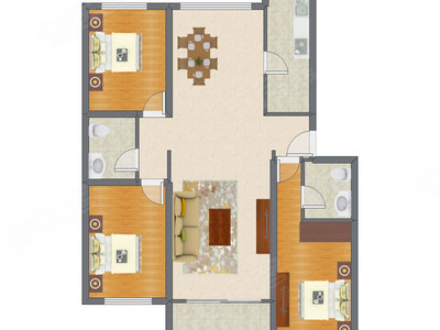 3室2厅 135.13平米