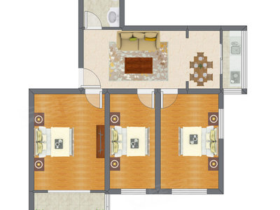 3室2厅 103.60平米