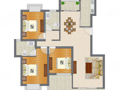 3室2厅 133.11平米