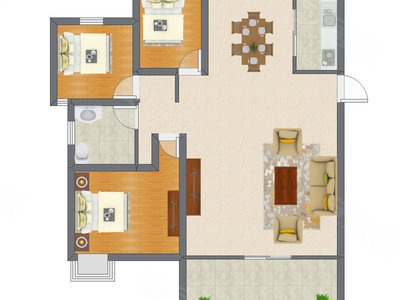 3室2厅 85.36平米