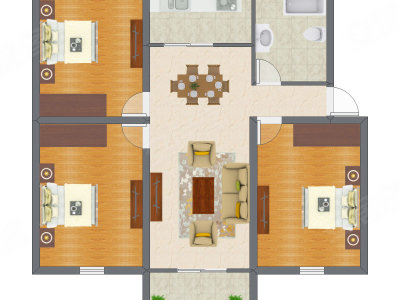 3室2厅 87.45平米