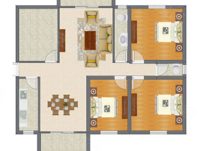 3室2厅 106.71平米