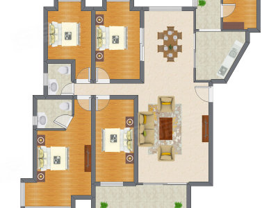 4室2厅 159.30平米户型图