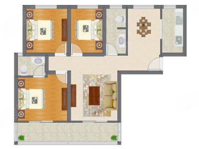 3室2厅 109.83平米