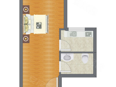 1室0厅 43.26平米