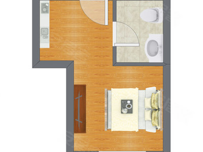 1室0厅 30.50平米