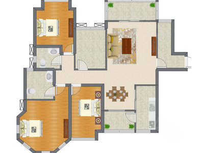 3室2厅 143.99平米