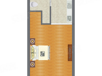 1室0厅 53.82平米户型图