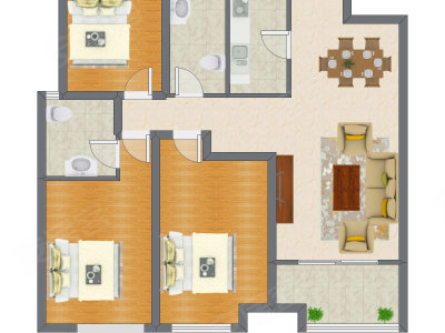 3室2厅 103.17平米户型图