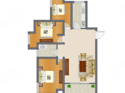 3室1厅 101.12平米户型图