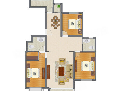 3室2厅 85.55平米