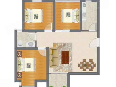 3室2厅 88.20平米