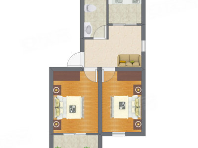 2室1厅 78.90平米户型图