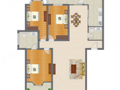 3室2厅 168.99平米