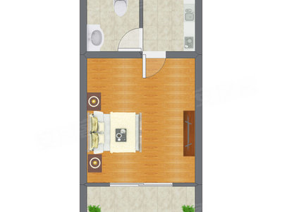 1室0厅 28.13平米