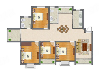 4室2厅 105.64平米