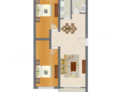 2室2厅 95.83平米