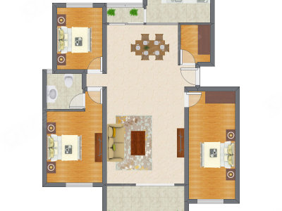 3室2厅 147.22平米