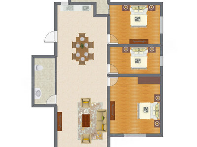 3室2厅 152.40平米