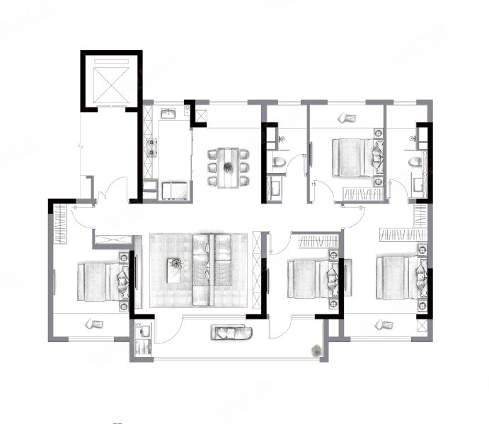 国控朗诗熙惠府4室2厅145㎡290万二手房图片