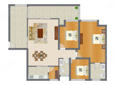 3室2厅 132.71平米