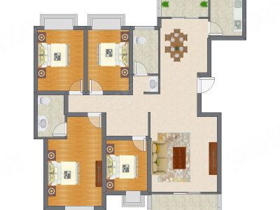 4室2厅 144.60平米
