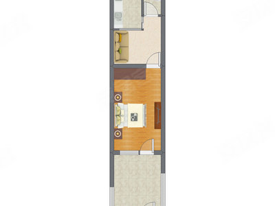 1室1厅 39.47平米