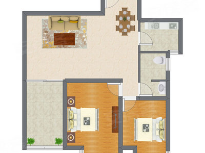 2室2厅 99.11平米