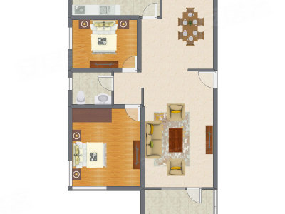 2室2厅 94.22平米户型图