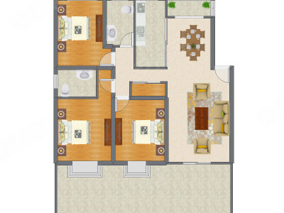 3室2厅 122.10平米