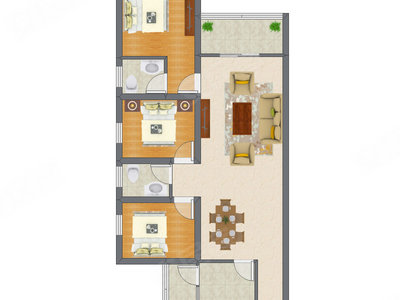 3室2厅 97.12平米