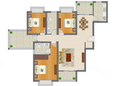 3室2厅 132.54平米