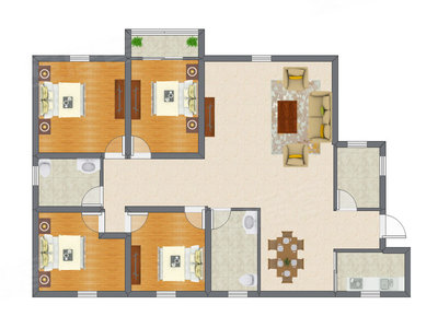 4室2厅 155.55平米