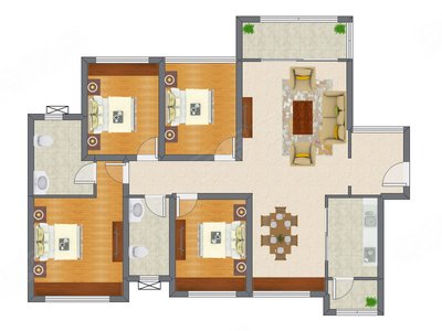 4室2厅 127.00平米