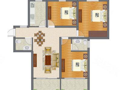 3室2厅 111.69平米