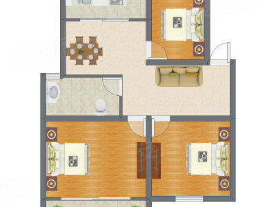 3室1厅 85.50平米户型图